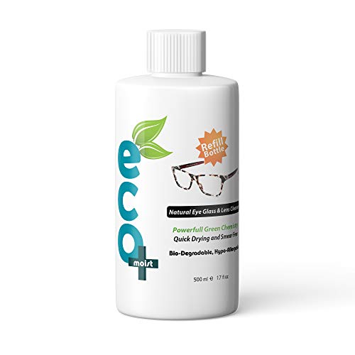 Ecomoist Líquido Limpiador óptico de Gafas y Lentes con toalla de Microfibra Fina 500ml Refill Bottle