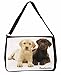 Produktbild Yellow+Chocolate Labrador Puppies 'Soulmates' Large 16" Black School Laptop Shou