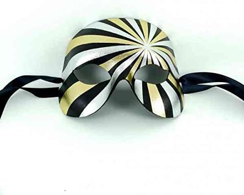 Gold and Black Ziggy Stardust Mens Masquerade Mask - Italian Superior Quality from Samantha Peach