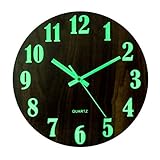 ✿Uhr aus MDF, Mit Leuchtziffern und Quartz Uhrwerk, Geräuschloses