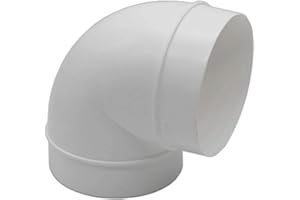 Kair 90 Degree Elbow Bend 100mm - 4 inch Round Plastic Ducting Joint to Connect Round Duct Pipe or Flexible Hose