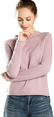 Xiouli Women's Long Sleeve Boat Neck Cashmere Sweater Pullover 18U9946 (S,Pink)