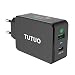 Produktbild TUTUO USB Ladegerät mit Quick Charge 3.0 + USB C PD (Power Delivery) 33W 2 Ports Schnellladegerät Netzteil für iPhone XS, XS MAX, IPAD Pro 11, 12.9 2018, Galaxy S9 Note 9, Huawei Mate 20 Pro