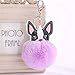 Produktbild LMYXY Schlüsselbund Fluffy Keychain   Dog Schlüsselanhänger Frauen Pompon Ball Schlüsselanhänger Auto Anhänger Tasche Charme Schmuck