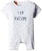 Pumpkin Patch Unisex Baby I Am Awesome All-In-One Plain Romper, White (Clean White), 0-3 Months (Manufacturer Size:0-3M))
