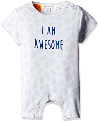 Pumpkin Patch Unisex Baby I Am Awesome All-In-One Plain Romper, White (Clean White), 0-3 Months (Manufacturer Size:0-3M))