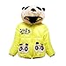 Produktbild ODJOY-FAN Baby Mädchen Junge Bär Brief Drucken Hoodies, Herbst Winter Oberbekleidung Kinder Mit Kapuze Jacke Plus SAMT Verdicken Baumwollmantel Coat Casual Schneeanzug (Gelb,100)