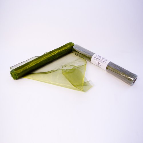 2 Rolls GREEN Organza Voile Chiffon Fabric Deluxe - 9m x 40cm - Table Runner Chair Back Chair Sash Flower Gift Wrapping - 9 Metres per Roll