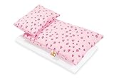 Pinolino 28350-7 Bettzeug fr Puppenbetten, 3-teilig, herzchen rosa - 