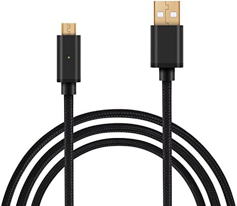 Micro USB Cable 2-Pack 3.3ft / 1m with Intelligent LED Indicator, CeeOne Premium Nylon Braided USB 2.0 A Male to Micro B Charging Cables for Samsung, HTC, Huawei, Sony, Nexus, Motorola, Nokia, Android and More (3.3ft / 1m, Black)