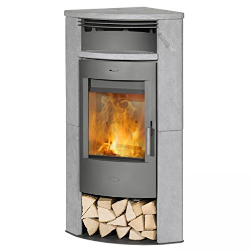 FIREPLACE Kaminofen Malta, Naturstein, 6 kW, Holz-& Teefach