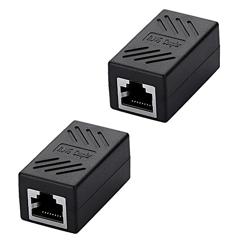 SIENOC Cat5 /Cat6 RJ45 Kupplung 8P8C Netzwerkkabel Verbinder geschirmt Buchse auf RJ45 Buchse Schwarz (2 Stücks)