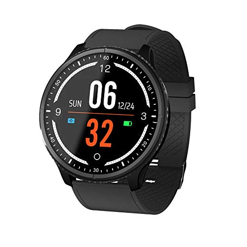 Preisvergleich Produktbild elecfan Fitness Armband Smart Uhr, Pulsmesser Farbbildschirm Aktivitätstracker 1,3 Zoll Schrittzähler Smartwatch für iPhone Android Handy,Schwarz