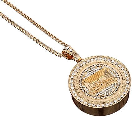 Qiji Religious Jewellery Saints "Last Supper" "Thirteen Disciples" Round Pendant Necklace with 3d Reflection (Gold plated)