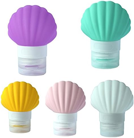 Silicone Travel Bottle,Refillable Cosmetic Travel Containers, 5 Packs Shell (40 ml/1.41 oz)