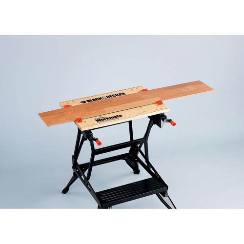 Black+Decker Workmate 536, Universal-Werkbank, Spanntisch, 2 einstellbare Arbeitshöhen (595mm /775mm), bis 160kg belastbar, massive Stahlkonstruktion, Einhandbedienung, Eigengewicht: 11 kg, WM536 - 4