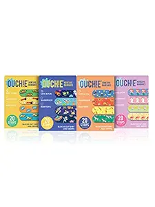 Aya Papaya Ouchie Non-Toxic Printed Jumbo Pack (80 Pack) - Yellow, Space Blue, Orange, Lavender