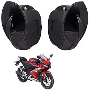 SHOP4U Windtone High Tone Horn for Yamaha YZF R15 V3 (Set of 2, Black)