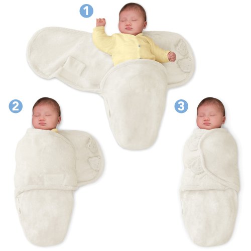 SwaddleMe 73524 – M2I Neugeborenes/Microfleece/elfenbein – Schreibabys Ganzkörper-Pucksack Small/Medium Size - 3