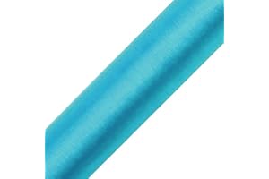 EVENTKAUF Organza Rolle 9m x 36 cm Tischläufer Dekostoff (Türkis/Blau)