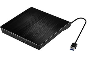 Vlio External CD DVD Drive, USB 3.0 Portable Slim CD DVD Drive Player Burner Writer Reader Rewriter, Optical Disc Drive for PC, Laptop and Desktop, Windows 7/8/10/11/XP/Mac OS