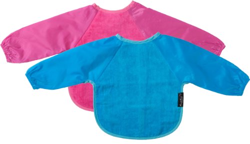 Mum2Mum 6-18 Months Sleeved Wonder Bib Multipack in Cerise/Teal