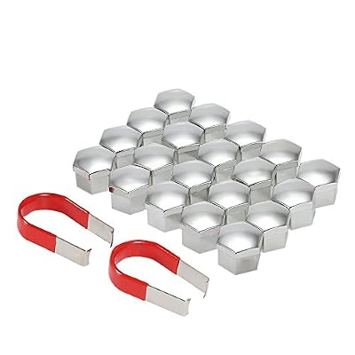 KKmoon 20x Capuchons Protection Hexagonal Pour écrous de Roue Universel 17MM Chrome ( argent)