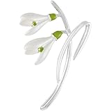 Eternal CollectionSpring Snowdrop White Enamel Silver Tone Brooch