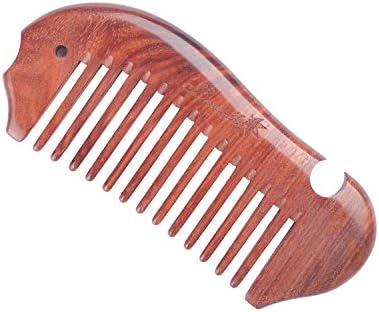 Breezelike No Static Precious Fish Shaped High-rank Pterocarpus Santalinus?Wood Wide Tooth Pocket Comb
