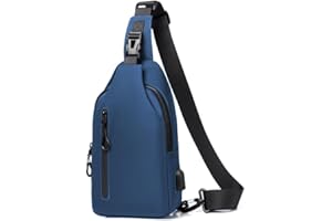 Lidxfeo Anti-Diebstahl Multipurpose Crossbody Bag, Wasserdichter Brusttasche Chest Bag Herren, Schultertasche mit USB Ladeanschluss, Mehrere Taschen Sling Rucksack, für Wandern, Reisen, Klettern usw