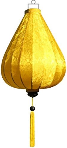 Vietnamese Silk Lantern Drops Yellow by Lampionsenzo