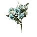 Produktbild TAOtTAO 8 Köpfe Künstliche Gefälschte Pfingstrose Seidenblume Braut Hortensien Home Wedding Decor (Blau)