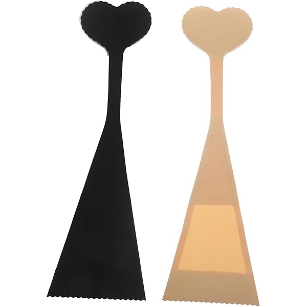 Tanga Auto-adhésif Invisible En Dentelle - Lot De 2 (nude Et Noir) - Sans Bretelles, Forme Cœur