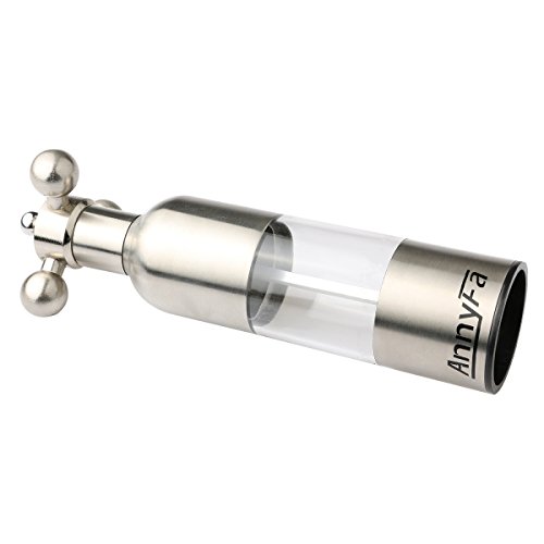 AnnyFa Salz und Pfeffermühle mit Präzision Gourmet Salz und Pfeffermühle Schwarzer Pfeffer Gewürz Flaschen – Edelstahl, Untere Sammler Ausgeschlossen (Medium) - 5