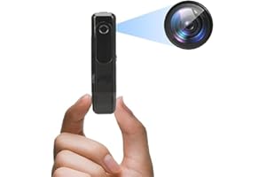 JIAWU Mini telecamera, telecamere di sicurezza con telecamera 1080P, telecamera indossabile con rilevamento del movimento per la sicurezza dell'ufficio domestico, registrazione continua per 4 ore