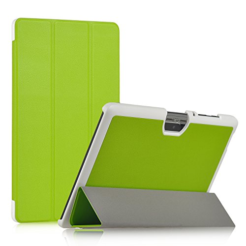 Acer Iconia One 10 B3-A30 Hülle, IVSO® Ultra Schlank Superleicht Ständer Slim Leder zubehör Schutzhülle Only für Acer Iconia One 10 (B3-A30) 25,7 cm (10,1 Zoll HD) Tablet-PC perfekt geeignet, Grün