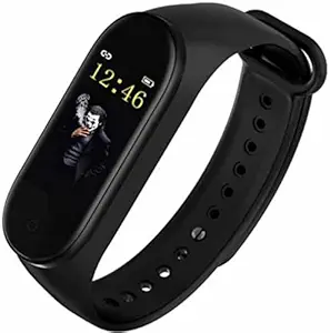 HUG PUPPY Smart Band Fitness Tracker Watch Heart Rate with Activity Tracker Water Resistant Body Functions Like Steps Counter, Calorie Counter,Heart Rate Monitor LED Touchscreen (Black, Unisex)