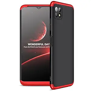 Moking Back Cover for Samsung Galaxy A22 5G / Samsung Galaxy F42 5G | 3-in-1 360 Degree Full Body Protection Double Dip Matte Hard Back Case (Red - Black)