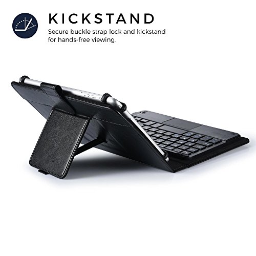 Samsung Galaxy Tab Active Tastaturhülle, COOPER TOUCHPAD EXECUTIVE abnehmbare QWERTY Bluetooth Funktastatur Tragetasche Tabletschutz Folio mit Standfunktion (Schwarz, HQ-Kunstleder) - 3