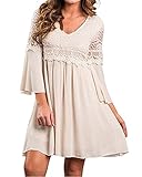 Schickes Abendkleider Knielang mit 3/4 Ärmel, Perfekt als Abendkleid, Ballkleid, Cocktail Party Kleid, Brautjungfernkleid, Alltagkleid usw, zeigen Sie Ihre Kurven mit Charme.