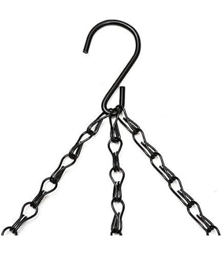 Foraineam 12 Pack 35 Inch Black Hanging Chains With Hooks & Clips For Planters, Bird Feeders, Decor