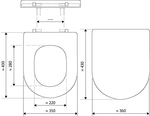 WC-Sitz passend zu Renova Nr. 1 Plan | Keramag | Weiß | Toilettensitz | WC-Brille aus Duroplast-Kunststoff | Soft-Close-Absenkautomatik | Edelstahl-Scharnier