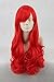 Topcosplay Women's Long Weavy Cosplay Wigs Halloween Party Hair Fire Red