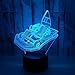 Produktbild Kreative 3D Autoscooter Nacht Licht 7 Farben Andern Sich USB Adapter Touch Schalter Dekor Lampe Optische Täuschung Lampe LED Lampe Tisch Kinder Brithday Weihnachten Geschenke