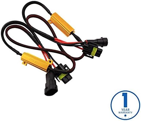 NBKMC 9005 H10 9145 50W 6 Ohm LED Lights Load Resistor Adapter Fix Hyper Flashing Blinking Canbus Error Warning Eliminator Canceller for Fog Lights Daytime Running DRL