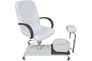 Polironeshop OLIMPIA Sedia Podologica Professionale per Pedicure con Vaschetta Integrata – Poltrona Regolabile Ideale per Centri Estetici e Saloni di Bellezza (Bianco)