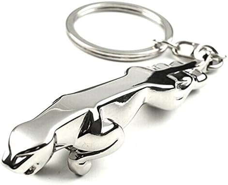 xinyiwei Metal Jaguar Leopard Keyring Bag Hanging Keychain - Silver