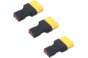 Boladge 3 Piezas Adaptador de Conector Hembra Enchufe Deans T a Conector Macho XT90 para Batería RC Lipo NiMH