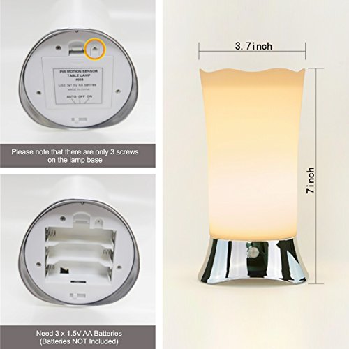 ZEEFO Tischlampe Drahtlose PIR Bewegungssensor – LED – Nachtlampe, kinder Nachtlicht Lampe mit Innen / Außenbatterien Die durch Bewegung aktivierte tragbare Sicherheitstischlampe für Kinder, schlafraum, Badezimmer, Korridor, Küchen, Treppenstufen - 3