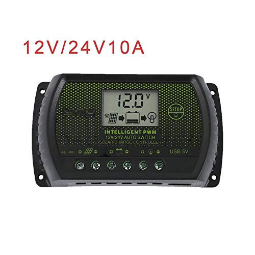 Preisvergleich Produktbild HermosaUKnight LCD Solar Panel Batterieregler Laderegler Dual USB 10A 12V / 24V